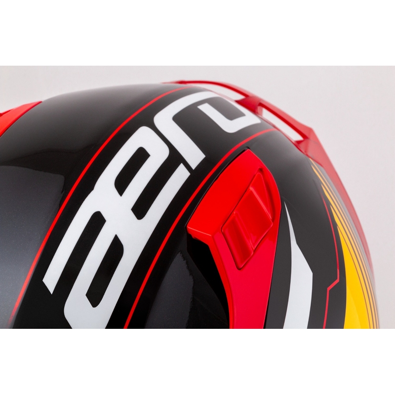 Cassida Aero Drome parel zwart-oranje-rood-wit integraal motorhelm