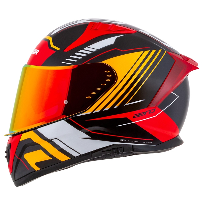 Cassida Aero Drome parel zwart-oranje-rood-wit integraal motorhelm