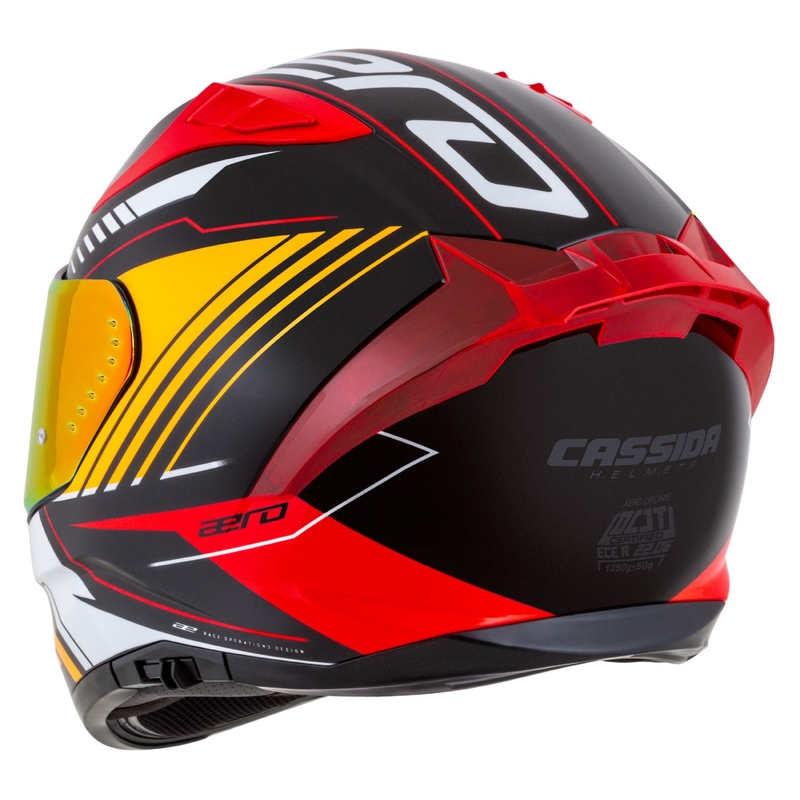 Cassida Aero Drome parel zwart-oranje-rood-wit integraal motorhelm
