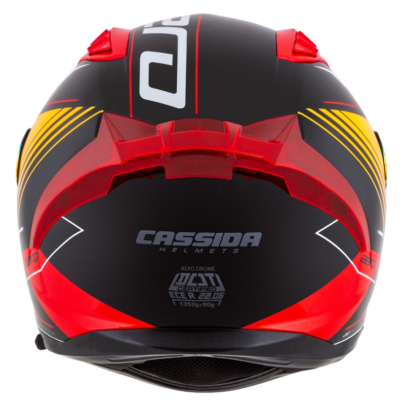 Cassida Aero Drome parel zwart-oranje-rood-wit integraal motorhelm
