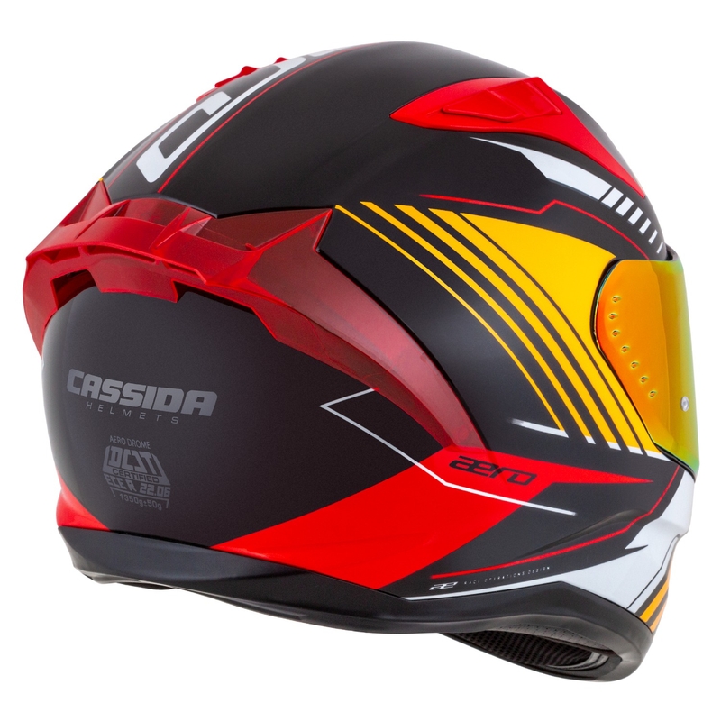 Cassida Aero Drome parel zwart-oranje-rood-wit integraal motorhelm