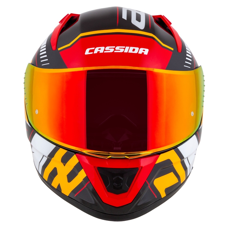 Cassida Aero Drome parel zwart-oranje-rood-wit integraal motorhelm