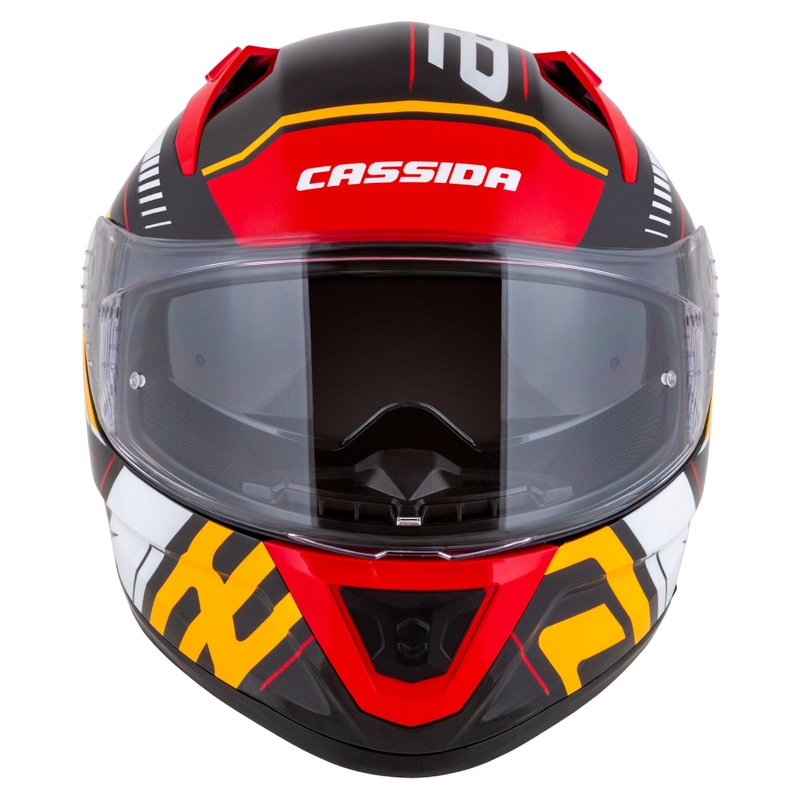 Cassida Aero Drome parel zwart-oranje-rood-wit integraal motorhelm