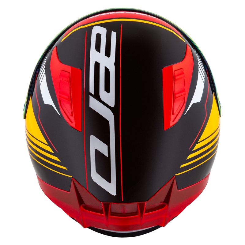 Cassida Aero Drome parel zwart-oranje-rood-wit integraal motorhelm