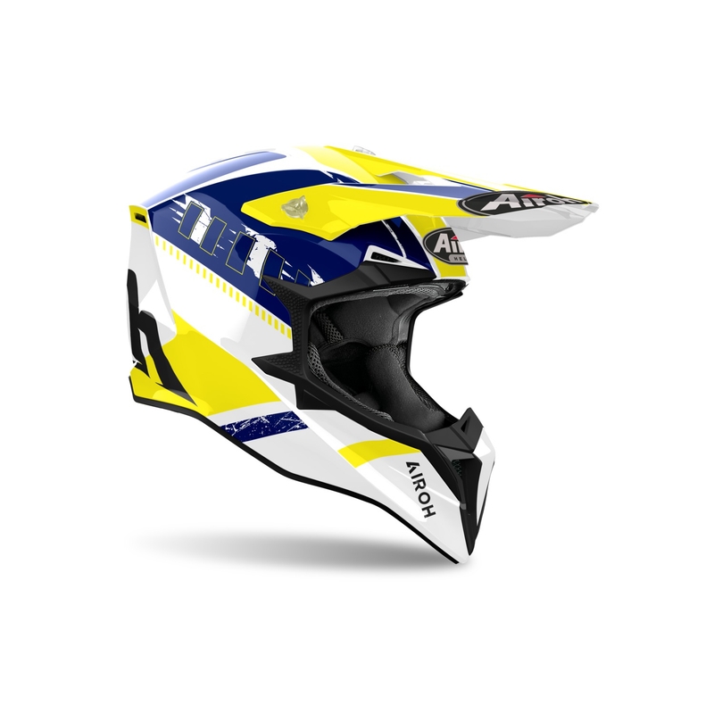 Motorcrosshelm Airoh Wraaap Feel glanzend geel-blauw
