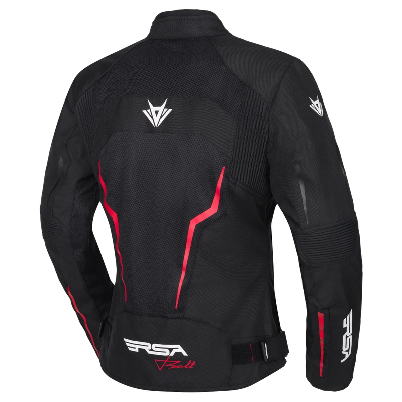 RSA Bolt dames motorjas zwart-wit-rood