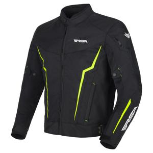Motorjas RSA Bolt zwart-wit-fluogeel