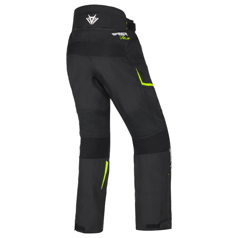 Dames RSA Bolt Zwart-Wit-Fluo Geel Motorbroek