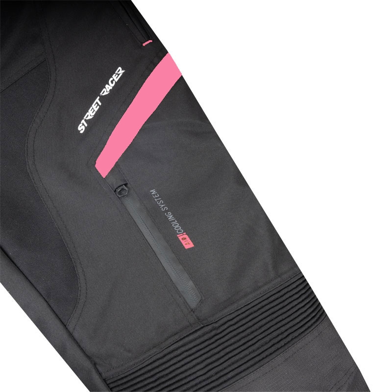Damesbroek Street Racer Vix zwart met roze