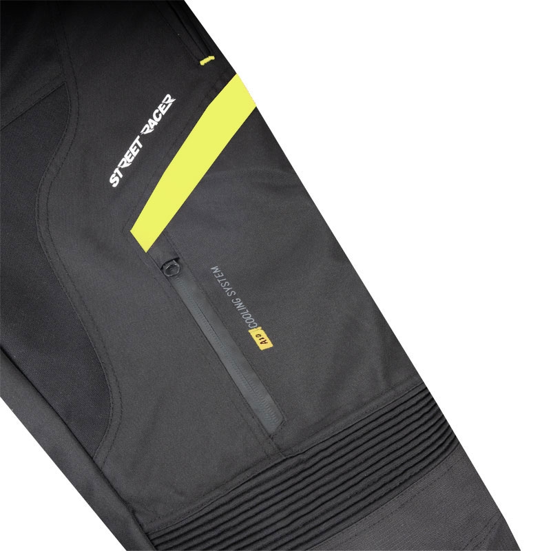 Damesbroek Street Racer Vix Zwart-Fluo Geel