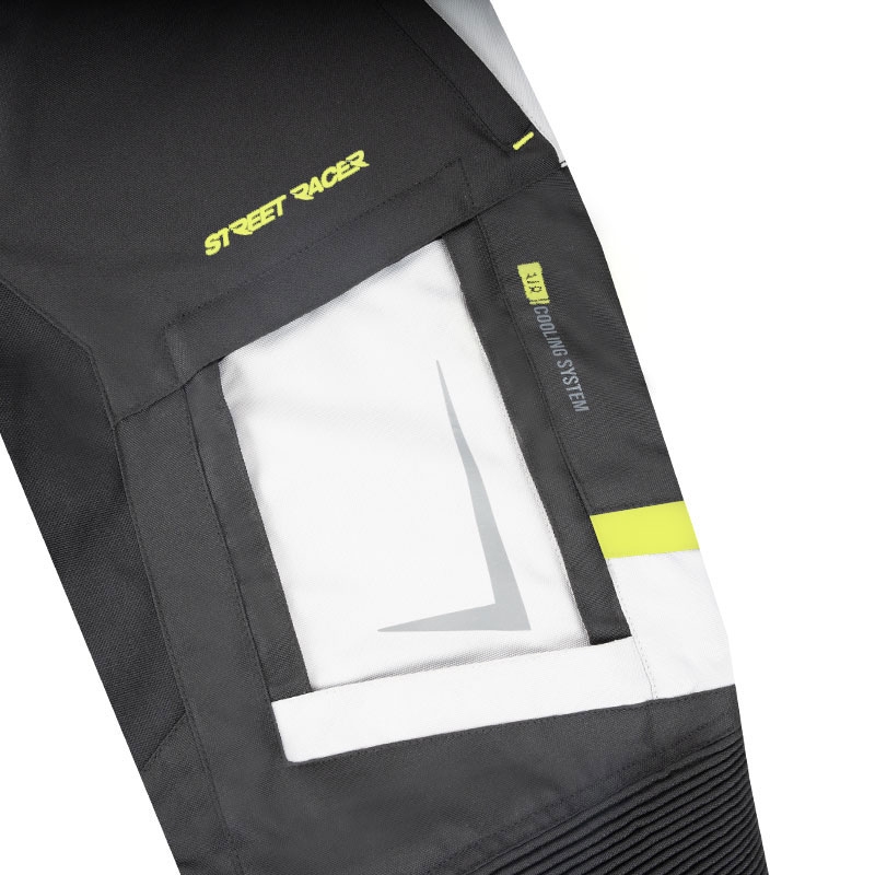 Damesbroek Street Racer Hilax Zwart-Grijs-Fluo Geel