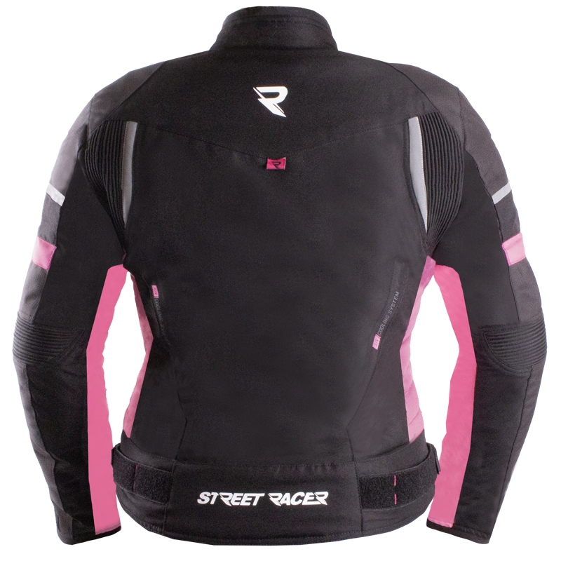 Dames motorjack Street Racer Betty II Air zwart-roze