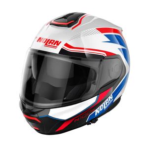 Opklapbare motorhelm Nolan N100-6 Surveyor N-COM 24 wit-blauw