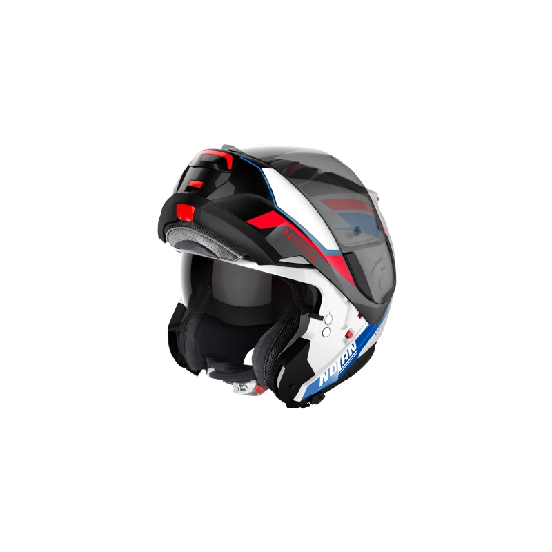 Opklapbare motorhelm Nolan N100-6 Surveyor N-COM 24 wit-blauw