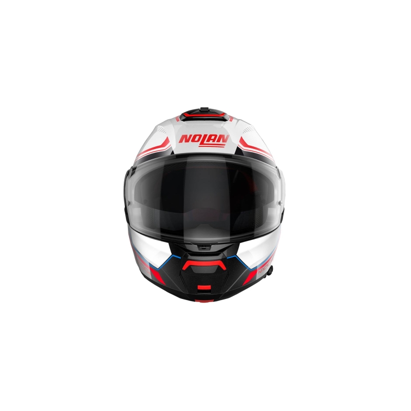 Opklapbare motorhelm Nolan N100-6 Surveyor N-COM 24 wit-blauw