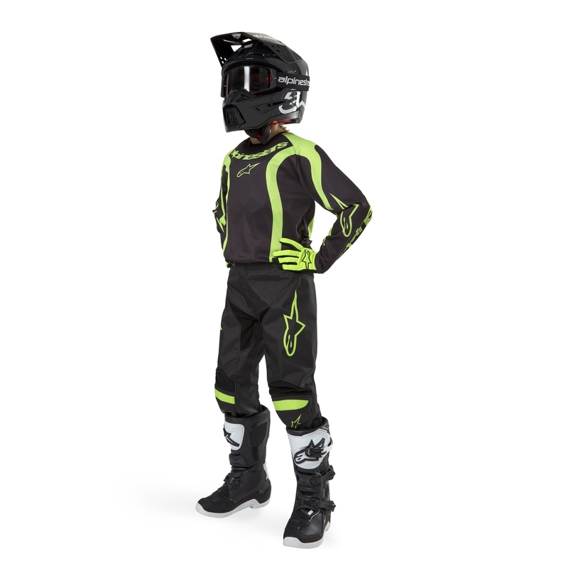 Alpinestars Racer Lurv Kids Motocross Jersey Zwart-Fluo Geel