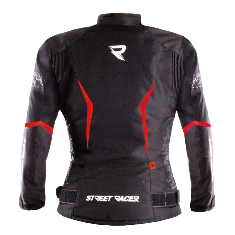 Motorjack voor dames Street Racer Rose Air zwart met rood