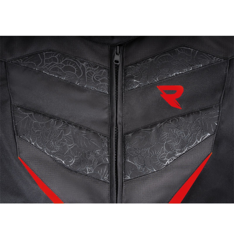 Motorjack voor dames Street Racer Rose Air zwart met rood