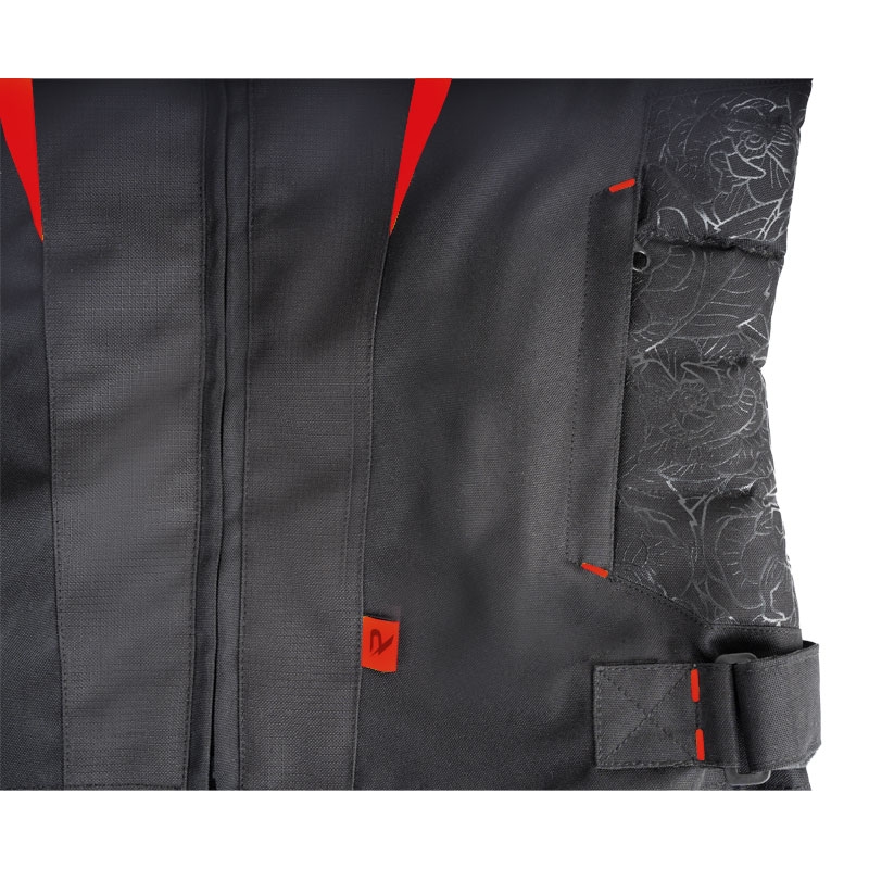 Motorjack voor dames Street Racer Rose Air zwart met rood
