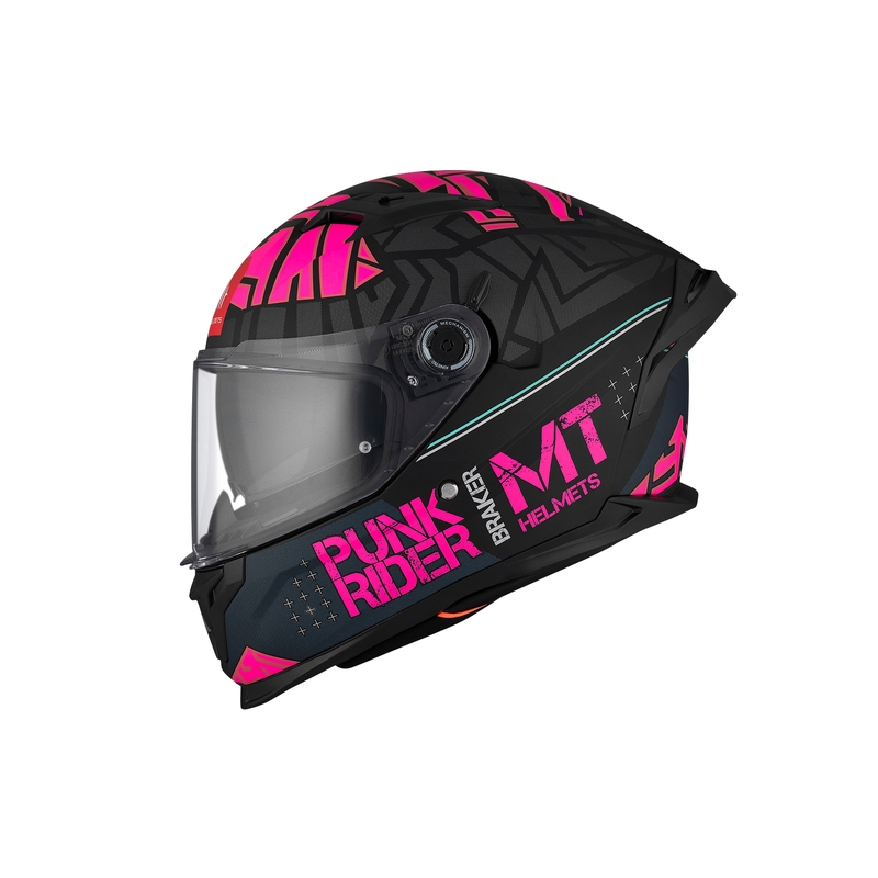 MT BRAKER SV PUNK RIDER B8 zwart en roze integraal motorhelm