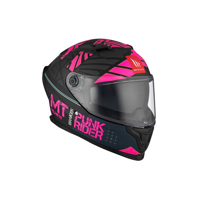 MT BRAKER SV PUNK RIDER B8 zwart en roze integraal motorhelm
