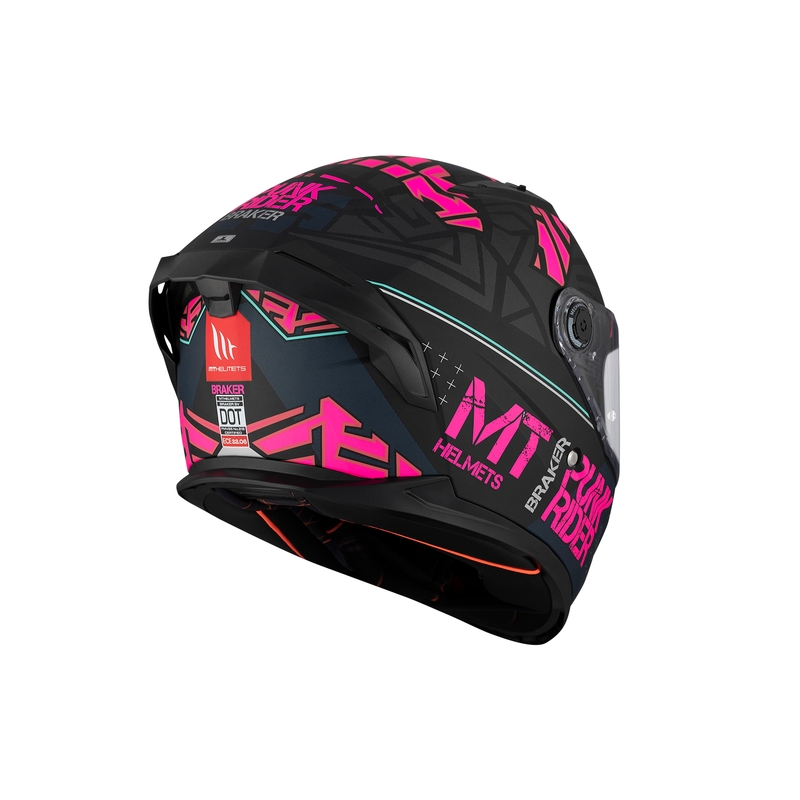 MT BRAKER SV PUNK RIDER B8 zwart en roze integraal motorhelm