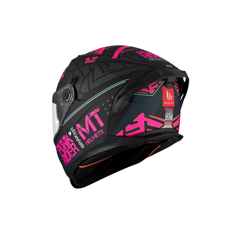 MT BRAKER SV PUNK RIDER B8 zwart en roze integraal motorhelm
