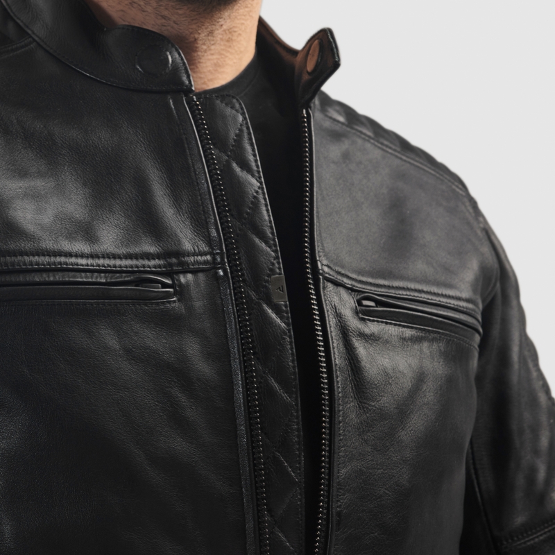 Leren motorjas Rebelhorn Hunter II zwart