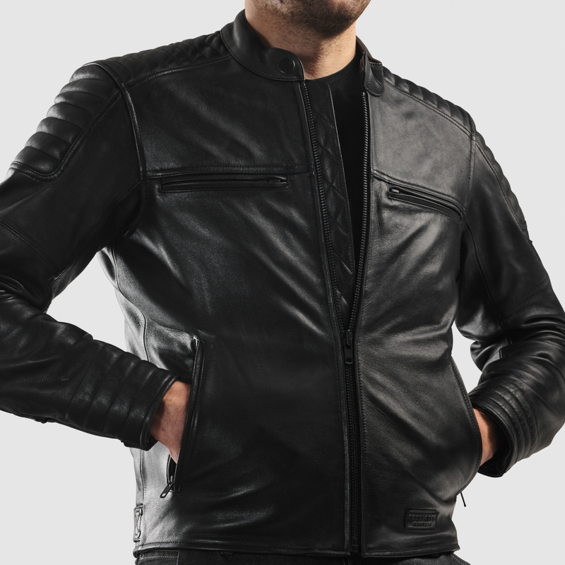 Leren motorjas Rebelhorn Hunter II zwart