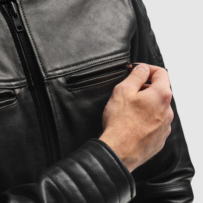 Leren motorjas Rebelhorn Hunter II zwart