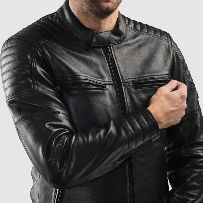 Leren motorjas Rebelhorn Hunter II zwart