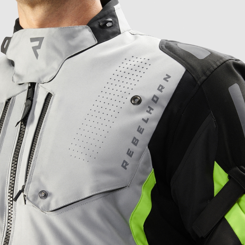 Rebelhorn Hiker IV zwart-grijs-fluo geel motorjack