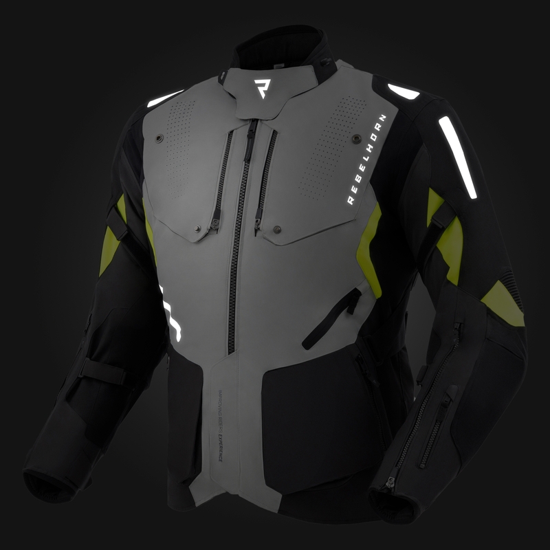 Rebelhorn Hiker IV zwart-grijs-fluo geel motorjack
