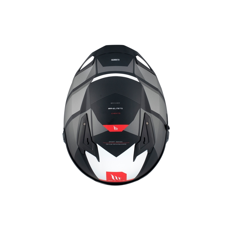 MT BRAKER CHENTO B0 integraal motorhelm zwart-grijs-wit