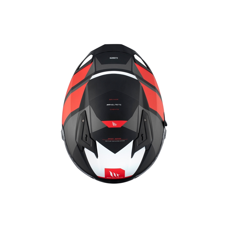 MT BRAKER CHENTO B5 grijs-rood-wit integraal motorhelm