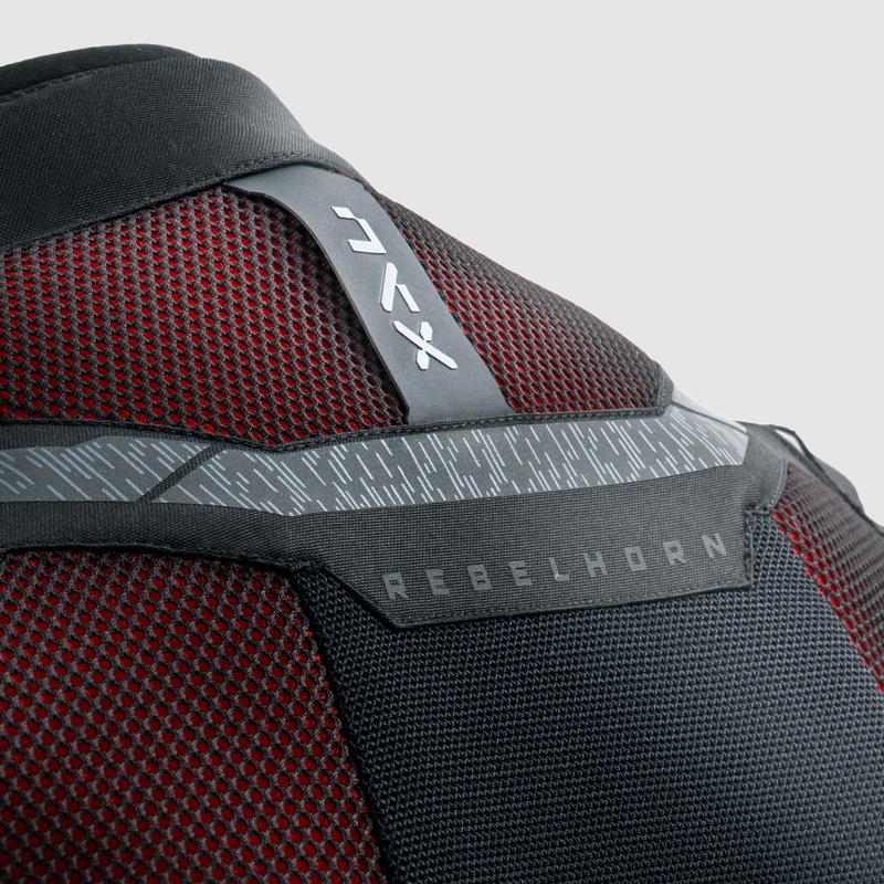 Rebelhorn Jax motorjack zwart-rood