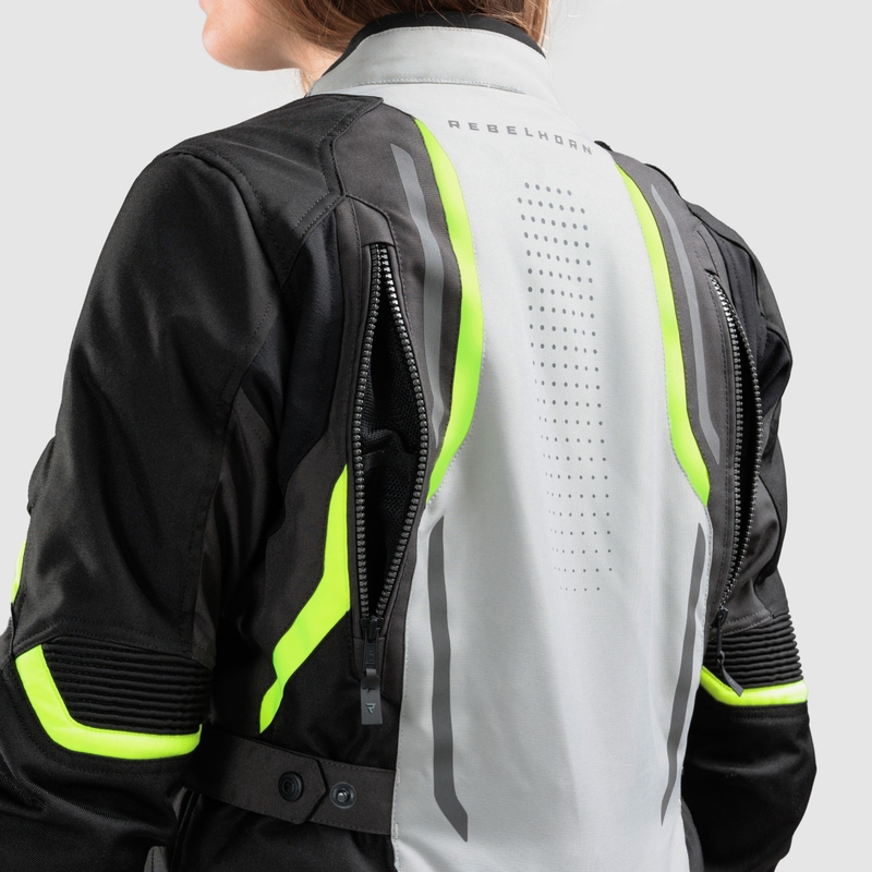 Damesjack Rebelhorn Hiker IV Zwart-Grijs-Fluo Geel