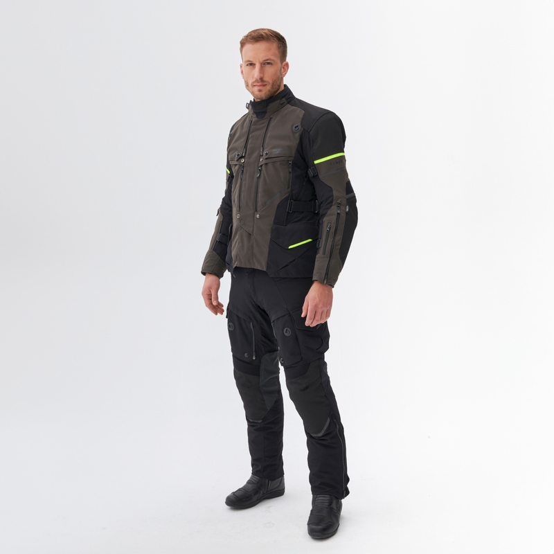 Rebelhorn Range antraciet-zwart-fluo gele motorjas
