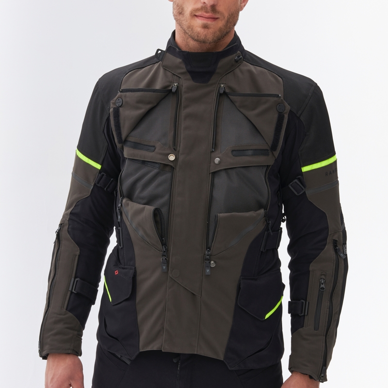 Rebelhorn Range antraciet-zwart-fluo gele motorjas