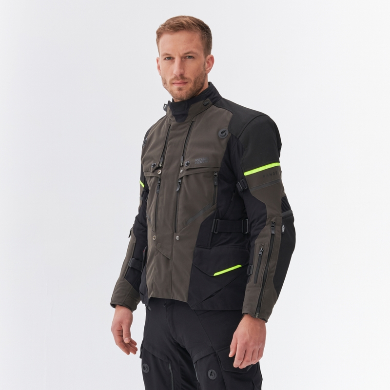 Rebelhorn Range antraciet-zwart-fluo gele motorjas