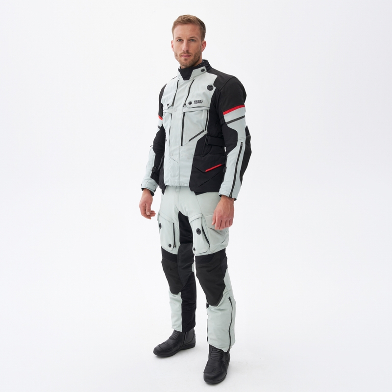 Rebelhorn Range grijs-zwart-rode motorjas