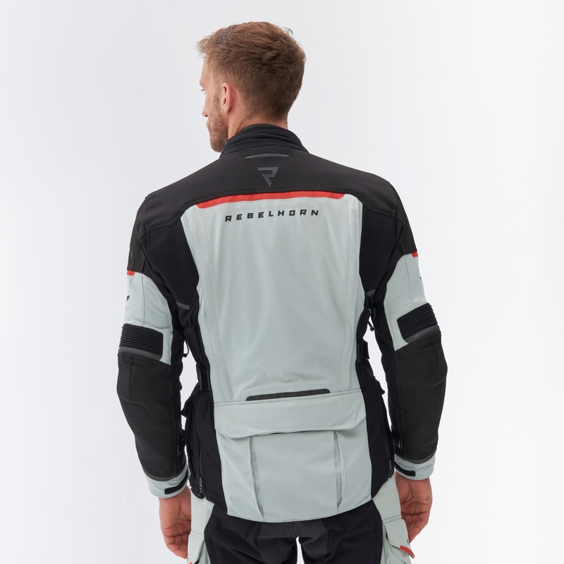 Rebelhorn Range grijs-zwart-rode motorjas