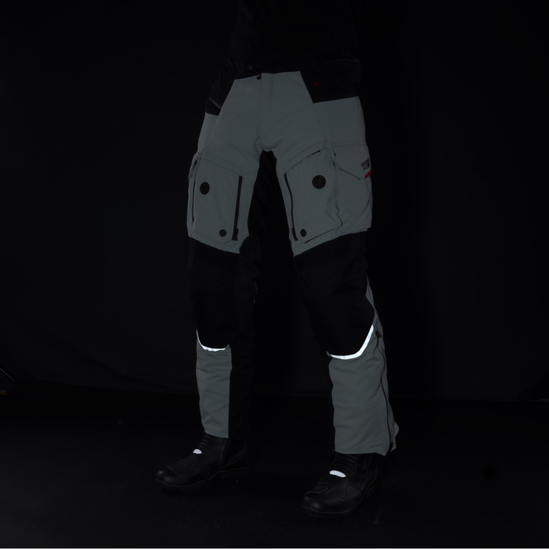 Rebelhorn Range Grijs-Zwart-Rode Motorbroek