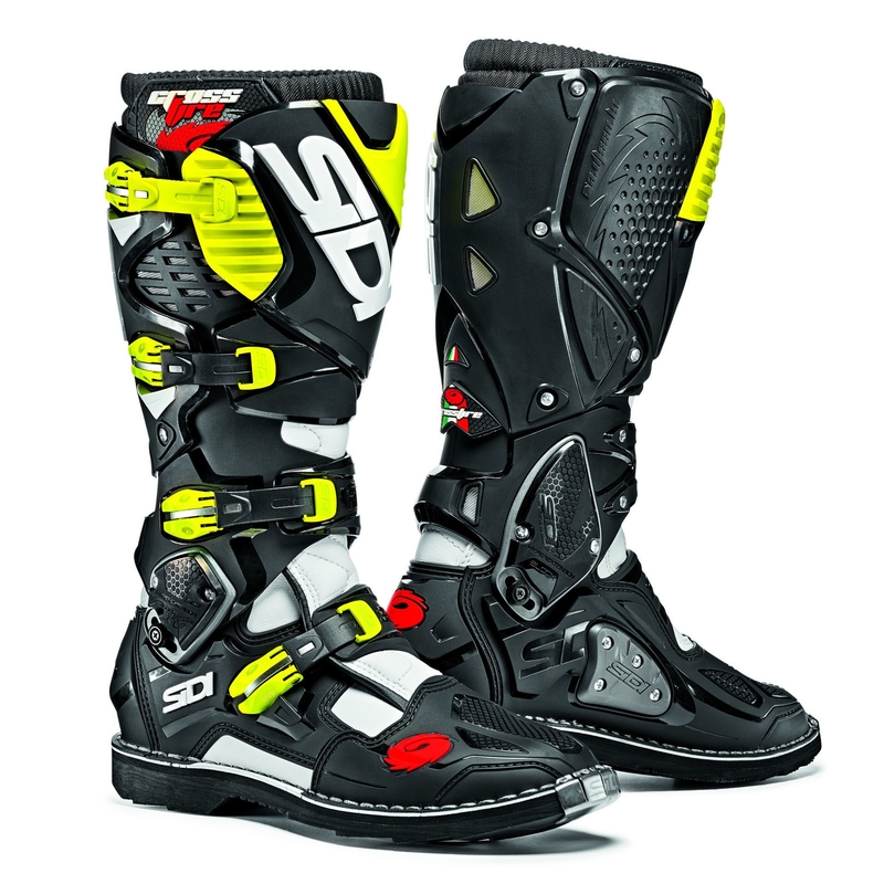Motorlaarzen SIDI CROSSFIRE 3 wit-zwart-fluogeel