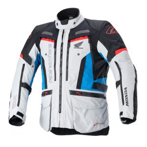 Motorjack Alpinestars Bogota PRO Drystar Honda collectie 2024 lichtgrijs-fluorood-blauw-zwart