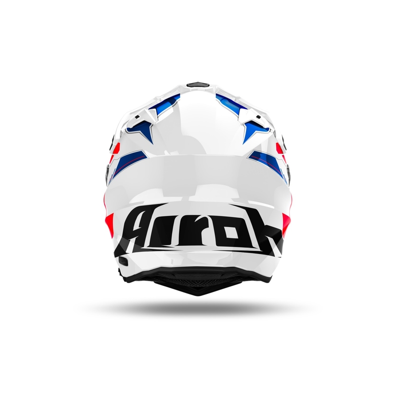 Endurohelm Airoh Commander 2 Reveal glanzend blauw-rood