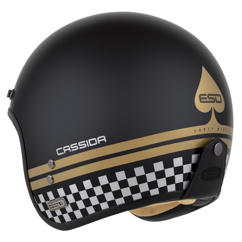 Open helm Cassida Eso Forty Nine zwart parelgoudgrijs
