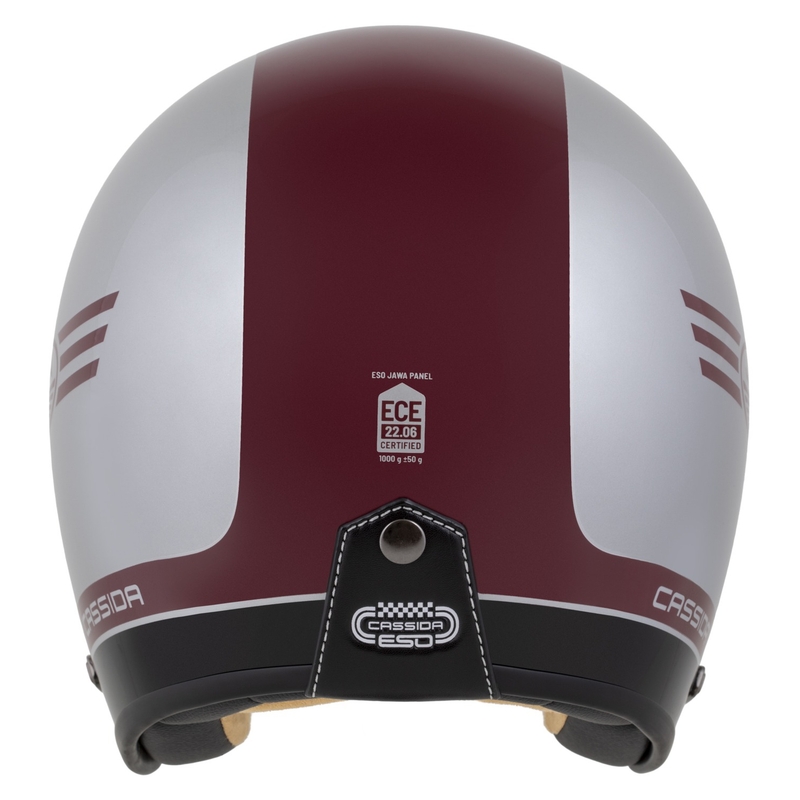 Cassida Eso Jawa Panel Open Face Helm Rood-Zilver-Zwart