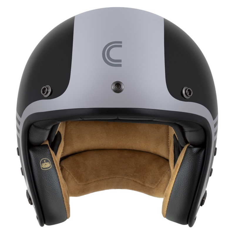 Cassida Eso Jawa Panel Open Face Helm Zwart Parel-Antraciet-Zilver