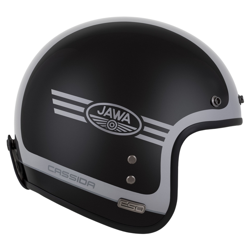 Cassida Eso Jawa Panel Open Face Helm Zwart Parel-Antraciet-Zilver